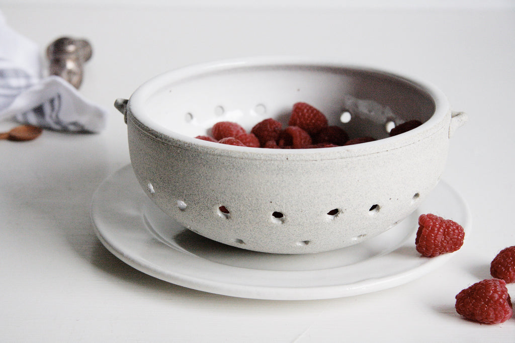 Handmade Ceramic Colander with Fruit