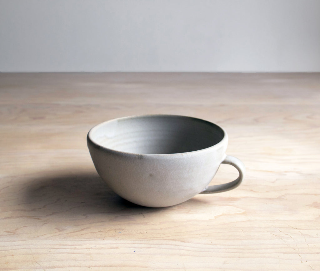 Eggshell Ceramic Latte Cup Handmade