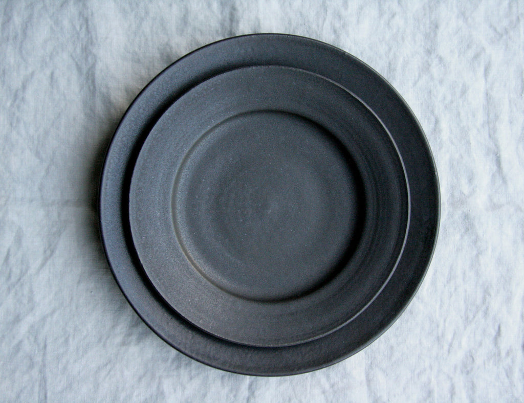 Farmhouse Satin Black Ceramic Plates