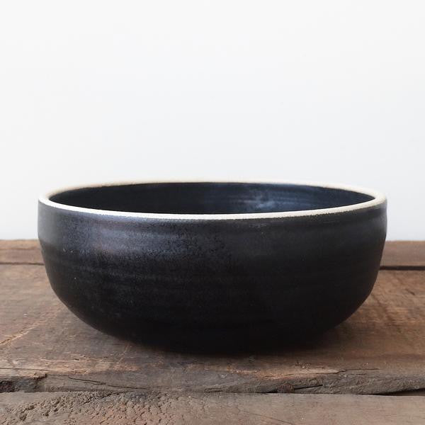 Black Handmade Ceramic Soup Bowl