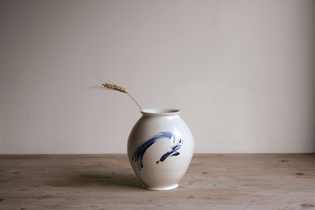 Cobalt & White Vase No. 5 - Flowers
