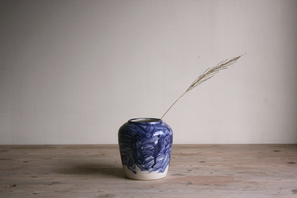 Cobalt & White Vase No. 8