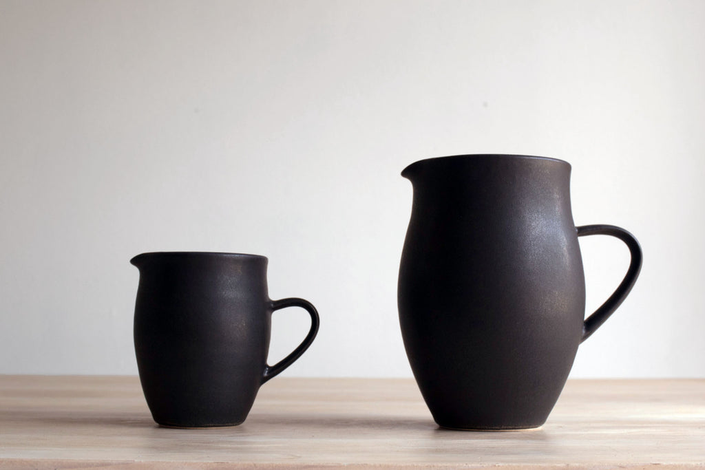 Farmhouse Satin Black Creamer Pottery