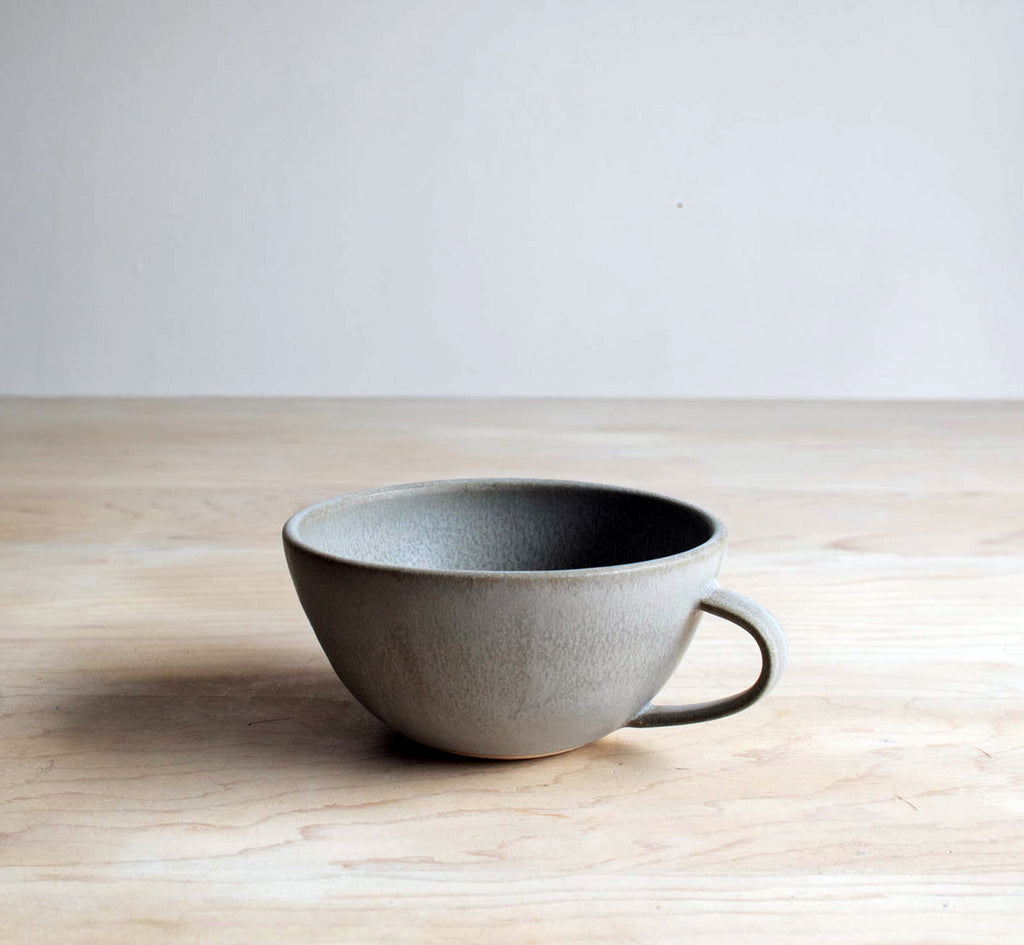Crosshatch Stoneware Latte Mug, Black, Be Home