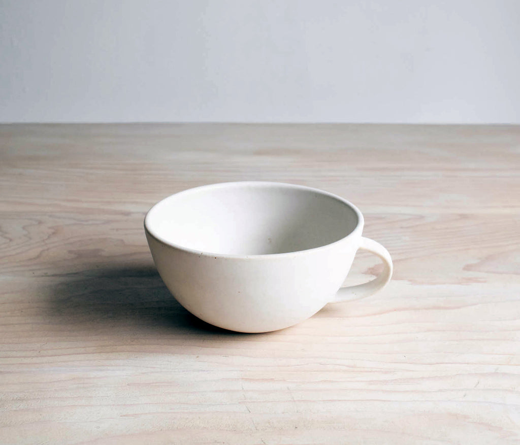 Classic White Handmade Pottery Latte Cup