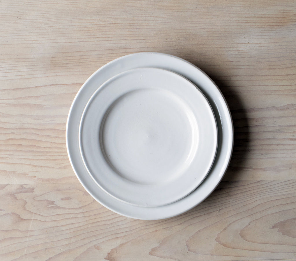 Classic White Farmhouse Pottery Plates