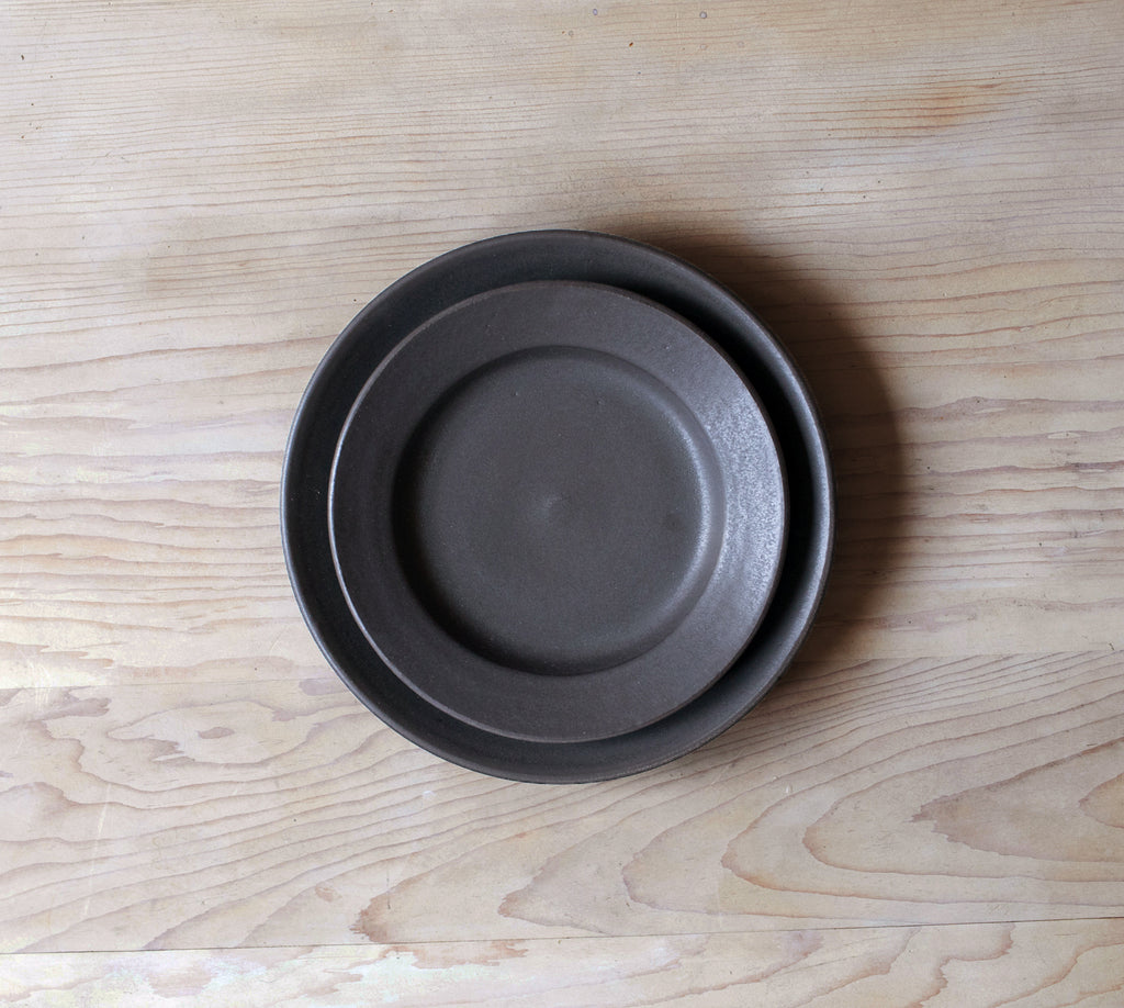 Satin Black Handmade Salad Plates