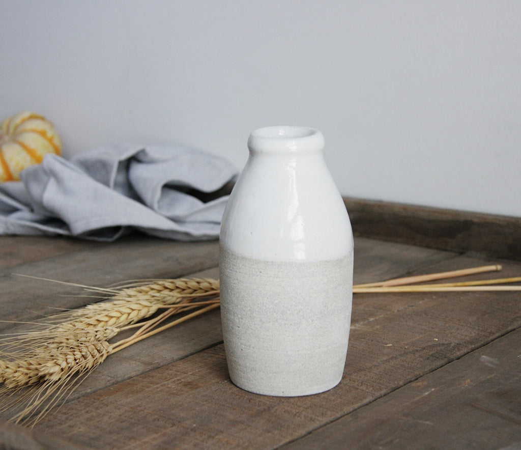 Vermont Milk Bottle Handmade Stoneware
